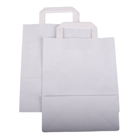 250 Papier-Tragetaschen 220 + 100 x 360 mm (wei)