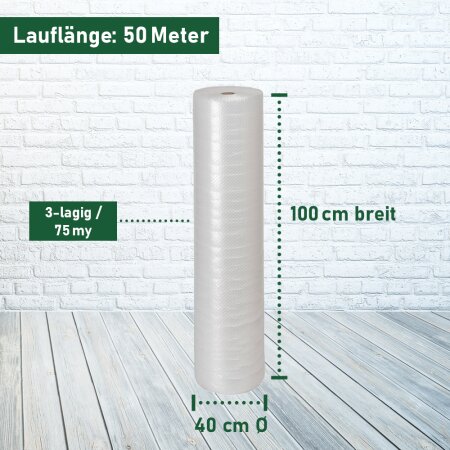 Luftpolsterfolie 1,0 x 50 m (3-lagig)