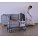 VARIOfit Schiebebügelwagen 500 kg Traglast Typ XL + EasySTOP - Enzianblau