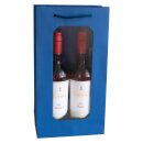 Geschenktüte mit Fenster "Saphirblau" für 2 Flasche 370 x 200 x 100 mm