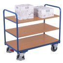 VARIOfit Etagenwagen mit 3 Böden 250 kg Traglast Typ M + EasySTOP - Enzianblau