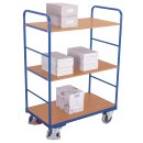 VARIOfit Etagenwagen hoch mit 3 Böden 250 kg Traglast Typ S + EasySTOP - Enzianblau
