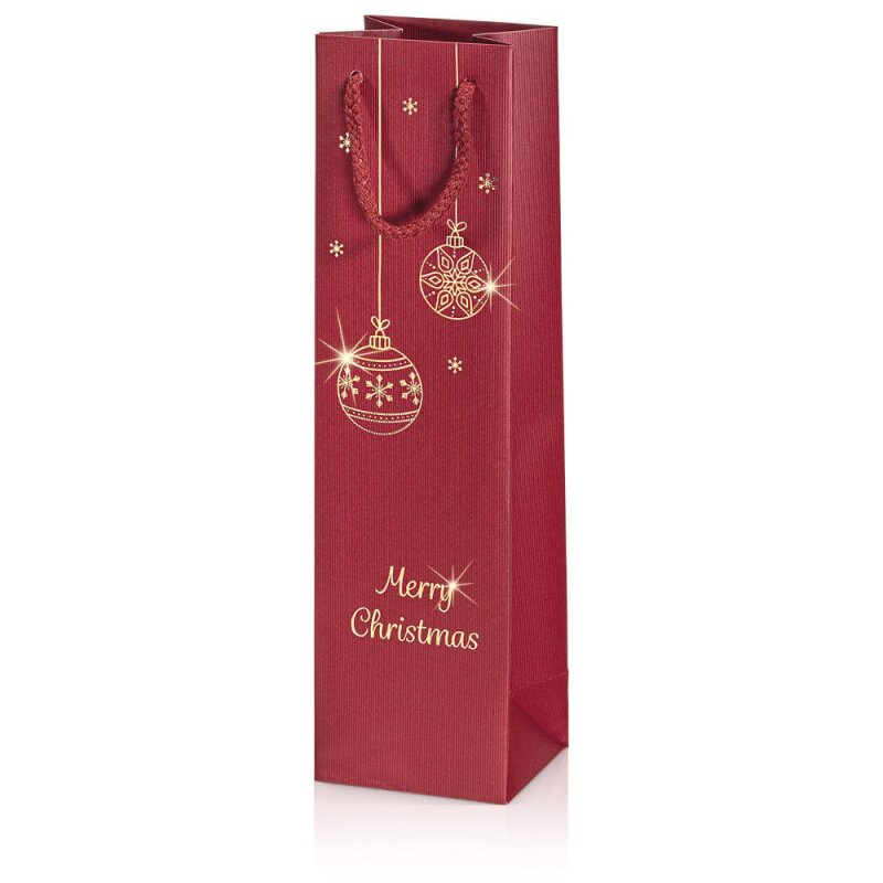 BB-Verpackungen GmbH 20 x Geschenktüte "Goldkugeln" 100 x 85 x 360 mm (rot) 660707