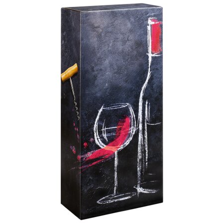 Faltschachtel für 2 Flaschen 162 x 78 x 363 mm Vino red/white