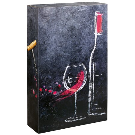 Faltschachtel für 3 Flaschen 235 x 78 x 363 mm Vino red/white-1