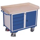 Werkstattwagen mit 1 Ladefl�che, 1 Schrank, 4 Schubladen + EasySTOP-1
