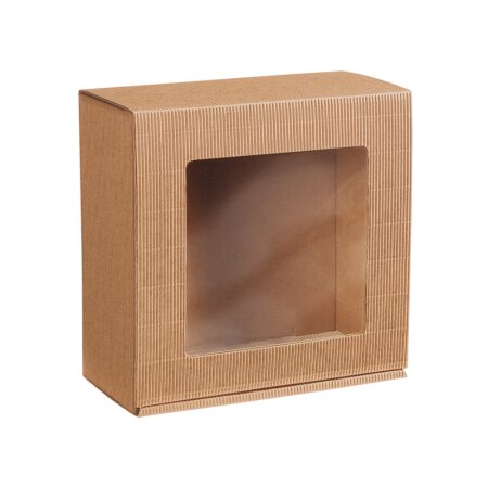 Geschenkbox mit Sichtfenster 198 x 190 x 99 mm (natur)-1