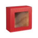 Geschenkbox mit Sichtfenster 198 x 190 x 99 mm (rot)-1