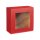 Geschenkbox mit Sichtfenster 198 x 190 x 99 mm (rot)-1