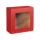 Geschenkbox mit Sichtfenster 198 x 190 x 99 mm (rot)-1
