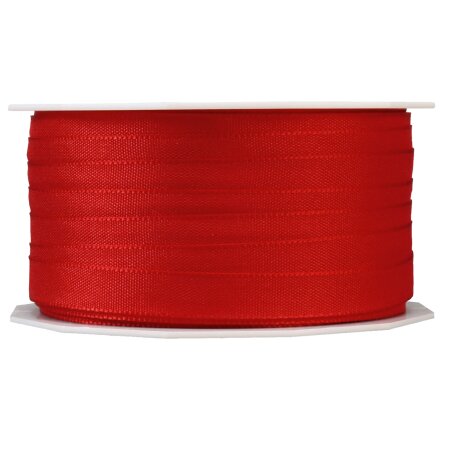 Geschenkband "Uni" Rot, 10mm x 50m, Taft mit Webkante