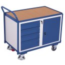 Werkstattwagen mit 1 Ladefl�che, 4 Schubladen, 1 Schrank + EasySTOP-1