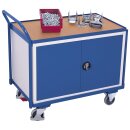 VARIOfit Werkstattwagen mit Doppelflügeltür Drehgriffschloss + EasySTOP - Enzianblau