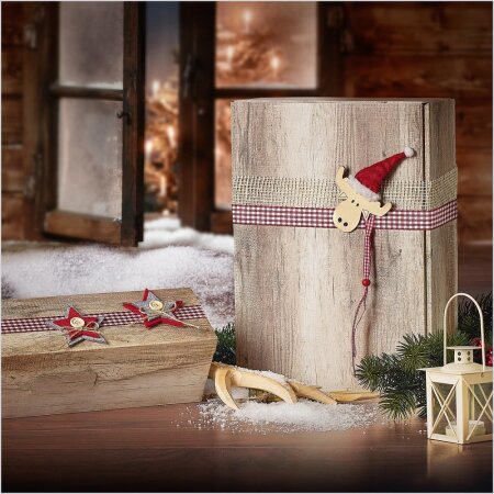 Prsentkarton Wood fr 2 Flaschen 360 x 180 x 90 mm
