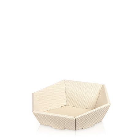 Präsentkorb 6-eckig klein 290 x 270 x 60/105 mm (Modern Graspapier)-1