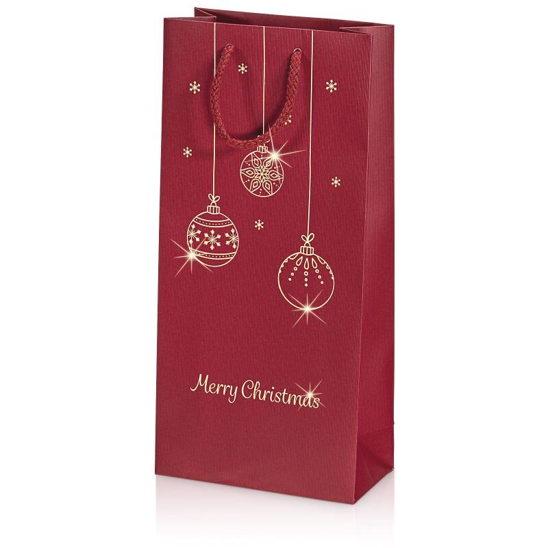 BB-Verpackungen GmbH 20 x Geschenktüte "Goldkugeln" 170 x 85 x 360 mm (rot) 660708