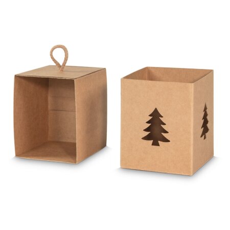 Geschenkbox mit Sichtfenster Tannenbaum 100 x 100 x 120 mm