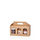 Geschenkbox mit Henkel Gourmet Trio Natur 250 x 80 x 120 mm