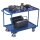 VARIOfit Tischwagen mit 2 Etagen, Wannen verschraubt, Rand 25 mm + EasySTOP - Enzianblau