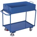 Tischwagen mit 2 Etagen und abnehmbarer Stahlblechwanne + EasySTOP-1