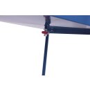 VARIOfit Tischwagen mit 2 Etagen, Gitterrost verzinkt mit Auffangwanne + EasySTOP - Enzianblau