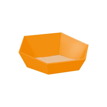 Präsentkorb 6-eckig klein 202 x 195 x 52/92 mm (Orange)