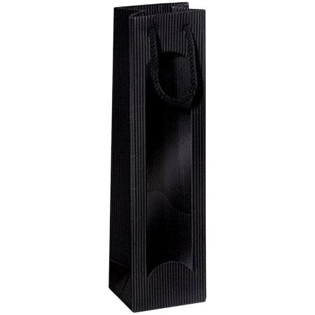 Tragetasche "Offene Welle Schwarz" 1er mit Fenster
