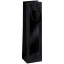 Tragetasche "Offene Welle Schwarz" 1er mit Fenster
