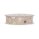 Geschenkband „Blumen + Bienen“ Natur, 25mm x 20m