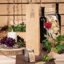 Flaschenbeutel aus Kraftpapier Natur, Blockboden