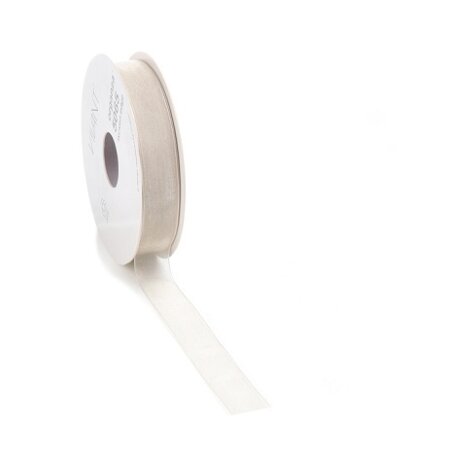 Geschenkband Organza in Creme 15 mm x 50 m-1