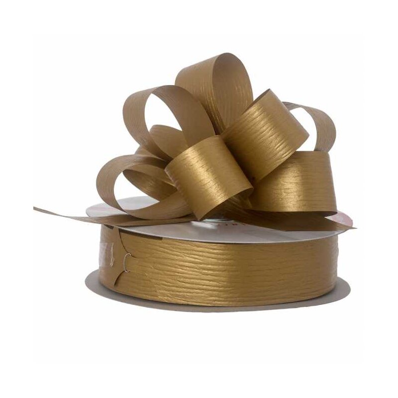 BB-Verpackungen GmbH Ziehschleifenband "Grandios" in Gold 31 mm x 40 m 124144