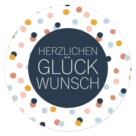 Klebeetikett rund "Herzlichen Glückwunsch" Ø65mm 200 St./Bo
