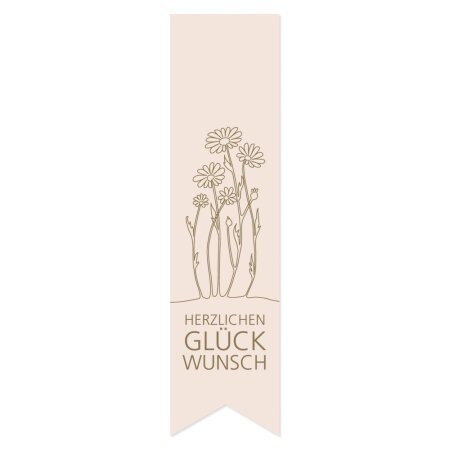 Klebeetikett Fahne "Glückwunsch" 135x35mm, 200 Stück/Box