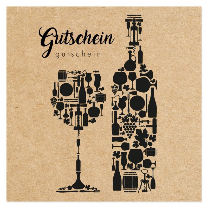 BB-Verpackungen GmbH 12 x Geschenkgutschein "Weinglas" 501019