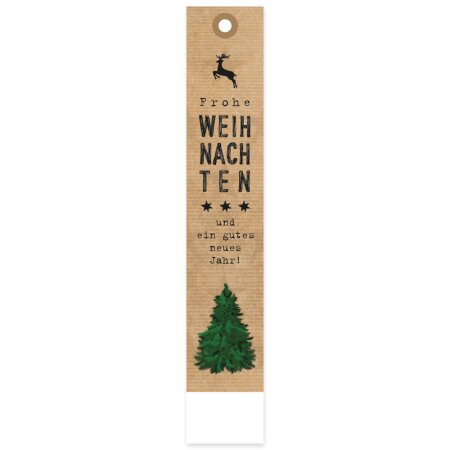 Geschenkanhänger Weihnachten Natur mit Baum 30 x 170 mm-1