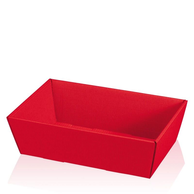 BB-Verpackungen GmbH 25 x Präsentkorb 4-eckig 330 x 190 x 110 mm (Rot) 007766