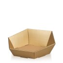 Prsentkorb 6-eckig Seta Gold 380 x 340 x 75/130 mm