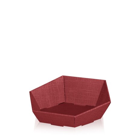 Präsentkorb 6-eckig Seta Bordeaux 290 x 270 x 60/105 mm-1