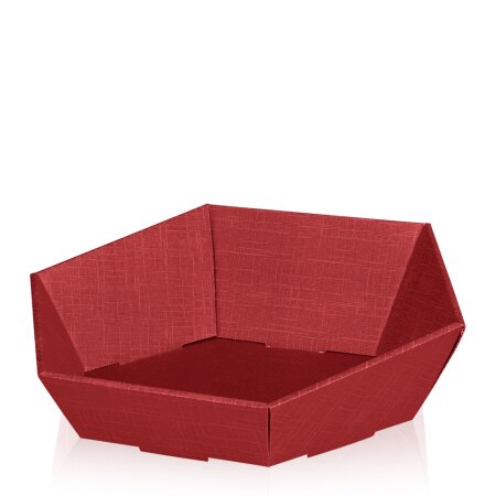 Präsentkorb 6-eckig Seta Bordeaux 465 x 415 x 90/155 mm-1