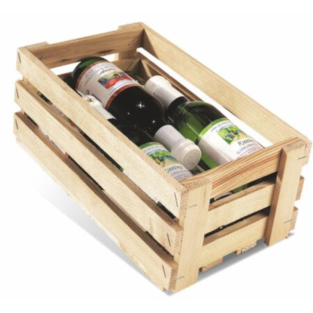 Holzkiste 6er Piccolo für Sekt/Wein 262 x 148 x 110 mm-1