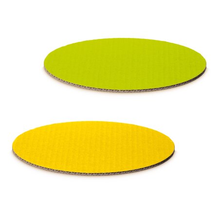 Dekoplatte "Oval" in Gelb/Limette 200 x 150 x 4 mm-1