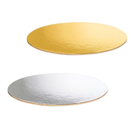 Dekoplatte "Gold/Silber Metallic" -S- oval, 200x150mm
