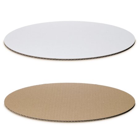 Dekoplatte Oval in Weiß/Braun 300 x 200 x 4 mm