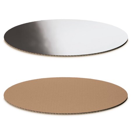 Dekoplatte Silber Oval in Metallic/Natur 300 x 200 x 4 mm