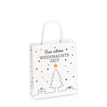 Papiertragetasche aus Kraftpapier Weihnachtszeit 180 x 80 x 220 mm-1