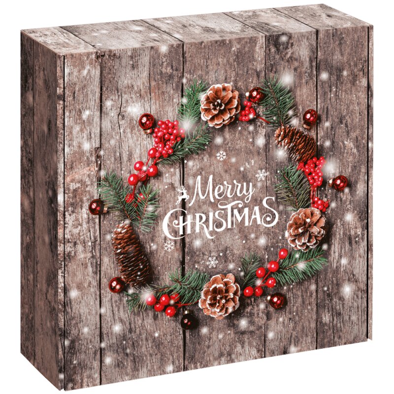 BB-Verpackungen GmbH 25 x Geschenkbox "Weihnachtskranz" 220 x 149 x 75 mm 920201249