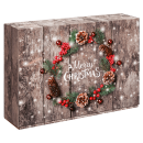 Präsentkarton für 3 Flaschen Weihnachtskranz...