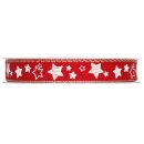 Geschenkband "Sternchen" Rot/Weiß 15mm x...