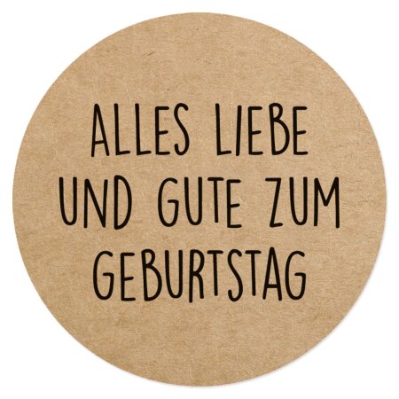 Klebeetikett rund "Alles Liebe" Ø 65mm, 200 Stück/Box